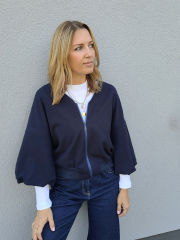 Jerseystoff Punto di Roma Pique Romanitjersey, marine blau