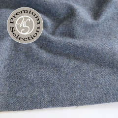 EINZELSTCK (2.4m) Woll-Twillstoff Deadstock Designerstoff  blaugrau meliert - Made in Italy