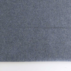 EINZELSTCK (2.4m) Woll-Twillstoff Deadstock Designerstoff  blaugrau meliert - Made in Italy