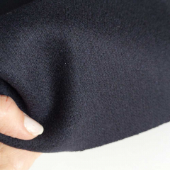 EINZELSTCK (1.7 m) Wollstoff Pique hnliche Textur, dunkelblau - Made in Italy