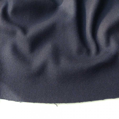 EINZELSTCK (1.7 m) Wollstoff Pique hnliche Textur, dunkelblau - Made in Italy