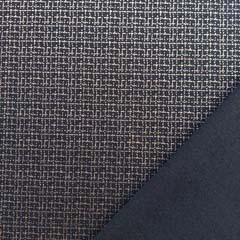 Jerseystoff Punto di Roma Foliendruck Gitternetz, gold schwarz