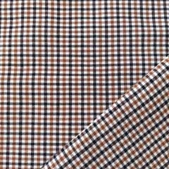 Stretchstoff Bengalin Hosenstretch kariert, braun schwarz cremewei