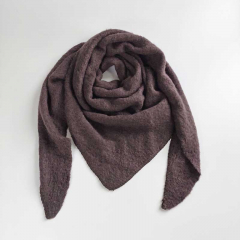 Schal Dreieckstuch flauschig weich uni, dunkelbraun