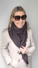 Schal Dreieckstuch flauschig weich uni, dunkelbraun