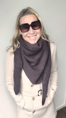 Schal Dreieckstuch flauschig weich uni, dunkelbraun