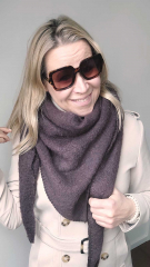 Schal Dreieckstuch flauschig weich uni, dunkelbraun