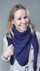 Schal Dreieckstuch flauschig weich uni, dunkelblau (marineblau)