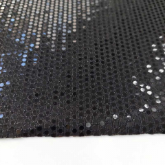 Jerseystoff Paillette funkelnder Stoff elastisch Abendkleidstoff, schwarz