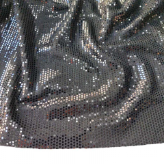 Jerseystoff Paillette funkelnder Stoff elastisch Abendkleidstoff, schwarz