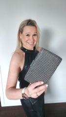 Jerseystoff Paillette funkelnder Stoff elastisch Abendkleidstoff, schwarz