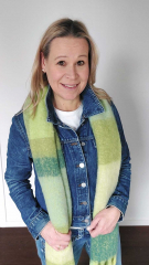 Schal mit Fransen Blockstreifen Halstuch flauschig weich, Gr�nt�ne