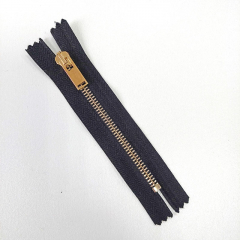 Reiverschluss metall gold 12 cm nicht teilbar, schwarz