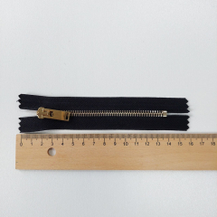 Rei�verschluss metall gold 12 cm nicht teilbar, schwarz