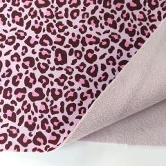 Softshell Stoff Jackenstoff Leopardenmuster, braun rosa