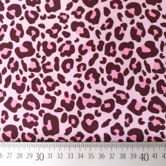 Softshell Stoff Jackenstoff Leopardenmuster, braun rosa