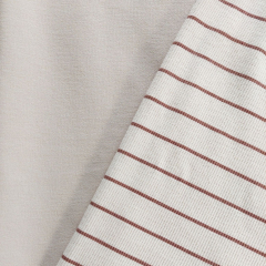 Rippenjersey Stoff Streifen, braun hellbeige