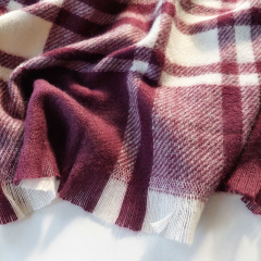 Schal Halstuch kariert Karomuster flauschig weich, burgundy creme