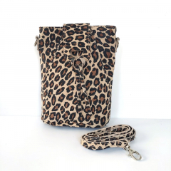 Wildledertasche Leopardenmuster rechteckig hochkant - braun schwarz beige - Made in Italy