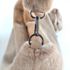Fake Fur Felltasche flauschig weich uni, taupe