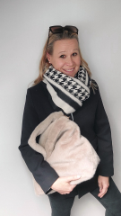 Fake Fur Felltasche flauschig weich uni, taupe