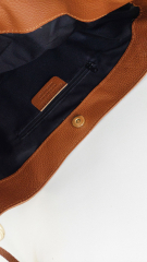 Ledertasche Handtasche sen & Lederschnrung - cognac braun - Made in Italy