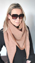 Schal Dreieckstuch flauschig weich uni, camel