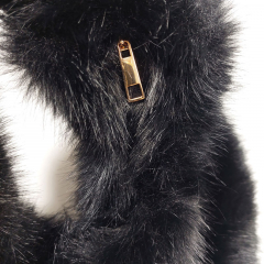 Fake Fur Felltasche flauschig weich uni, schwarz
