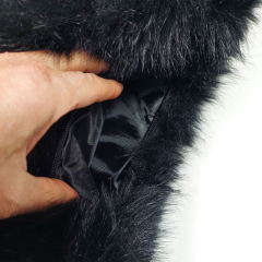 Fake Fur Felltasche flauschig weich uni, schwarz