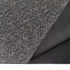 Punto di Roma Heavy Stretchjersey kleines Leopardenmuster, grau schwarz