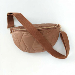 Bauchtasche Steppstoff gold RV Gurtband - hellbraun