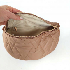 Bauchtasche Steppstoff gold RV Gurtband - hellbraun