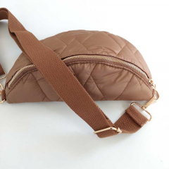 Bauchtasche Steppstoff gold RV Gurtband - hellbraun