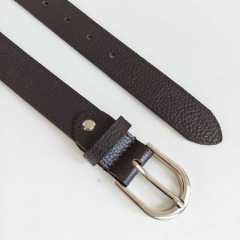 Ledergrtel Damen - Gr. 90 - silber Schnalle - dunkelbraun