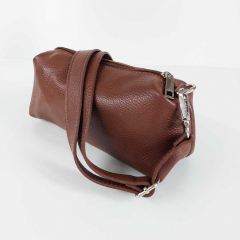 Wildledertasche  2 in 1 Handtasche & T�schchen Ledergriffe-Havanna Braun - Made in Italy