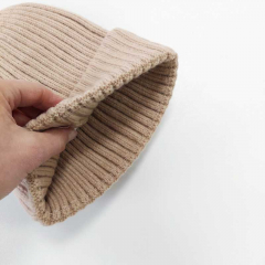 M�tze Strickm�tze ungef�ttert uni klassischer Stil, beige