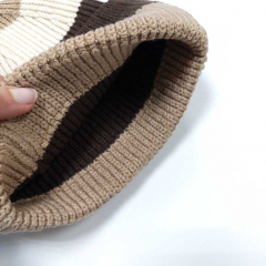 Mtze Strickmtze Streifen ungefttert beige dunkelbraun natur