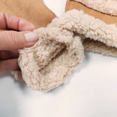 Handschuhe Wildlederimitat Teddy cognac braun