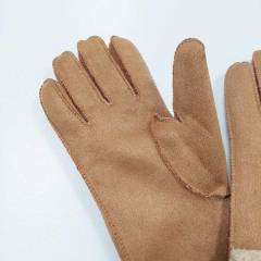 Handschuhe Wildlederimitat Teddy cognac braun