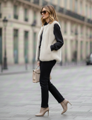 Fellimitat Fake Fur butterweich dicht super trendy, ecrue