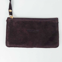 Wildledertasche groe goldene Ringe plus Ledertschchen , dunkelbraun