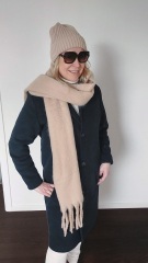 Schal mit Fransen Halstuch flauschig weich, beige