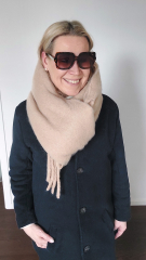 Schal mit Fransen Halstuch flauschig weich, beige