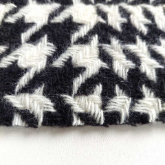 Wollstoff 100% Schurwolle Hahnentritt Deadstock schwarz cremewei� - Made in Italy