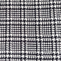 Wollstoff 100% Schurwolle Hahnentritt Deadstock schwarz cremewei� - Made in Italy