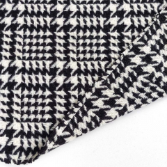 Wollstoff 100% Schurwolle Hahnentritt Deadstock schwarz cremewei� - Made in Italy