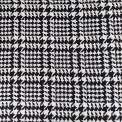 Wollstoff 100% Schurwolle Hahnentritt Deadstock schwarz cremewei� - Made in Italy