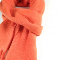 Schal mit Fransen Halstuch flauschig weich  uni, orange