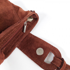 Wildledertasche rechteckig hochkant weich soft - Havanna Braun - Made in Italy