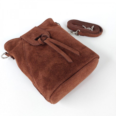 Wildledertasche rechteckig hochkant weich soft - Havanna Braun - Made in Italy